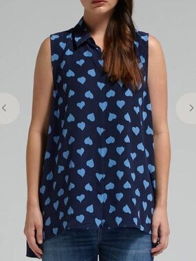 Equipment heart print milla tank top Blouse 100% silk